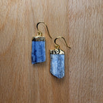 Load image into Gallery viewer, Gold Plated Blue Kyanite Earrings