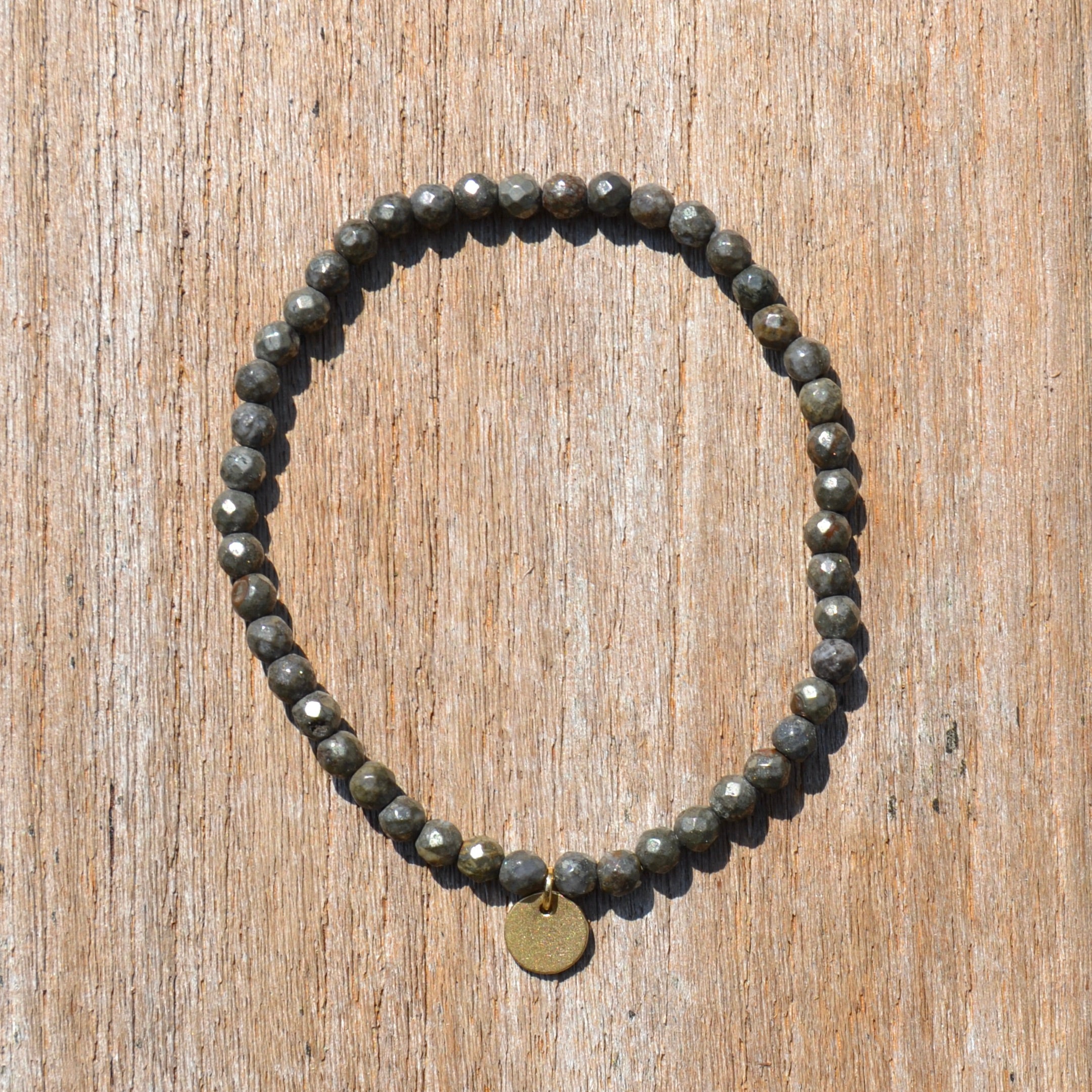 Iron Pyrite (Fools Gold) Gemstone Bracelet