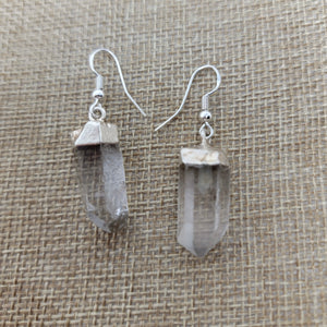 Silver Plated Quartz Earrings